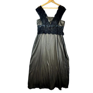 JS Collection Cocktail Dress Womens 16 Black Cream Lace Evening Goth Glam Prom